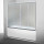 Шторка на ванну 1MarKa 160 профиль хром, стекло прозрачное 