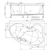 Акриловая ванна BellSan Индиго 170x110 L