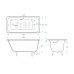 Чугунная ванна Delice Continental Plus 150x70 с отверстиями под ручки и антискользящим покрытием