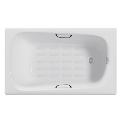 Чугунная ванна Delice Continental 120x70 с отверстиями под ручки и анстикользящим покрытием
