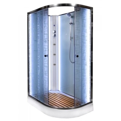 Душевая кабина Deto EM1512 L N LED 120x80 с гидромассажем