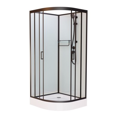 Душевая кабина Frank F408 M Black Б/К 80x80
