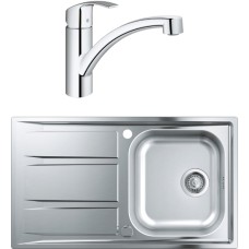 Комплект  Мойка кухонная Grohe K400 31566SD0 + Смеситель Grohe Eurosmart 30260002 для кухонной мойки 
