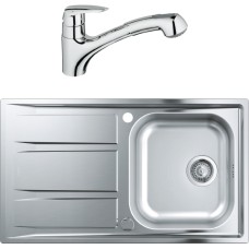 Комплект  Мойка кухонная Grohe K400 31566SD0 + Смеситель Grohe Eurodisc 32257001 для кухонной мойки 