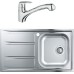 Комплект  Мойка кухонная Grohe K400 31566SD0 + Смеситель Grohe Eurodisc 32257001 для кухонной мойки