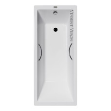 Чугунная ванна Vinsent Veron Square 170x75x45 с хромированными ручками