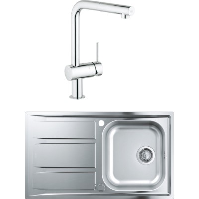 Комплект  Мойка кухонная Grohe K400 31566SD0 + Смеситель Grohe Minta 32168000 для кухонной мойки