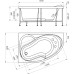 Акриловая ванна Radomir Амелия Специальный Chrome 160x105 левая