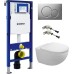 Комплект Инсталляция Geberit Duofix UP320 с кнопкой матовый хром + Унитаз Duravit Architec с микролифтом