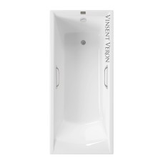 Чугунная ванна Vinsent Veron Devon 175x75x45 с квадратными ручками цвет никель