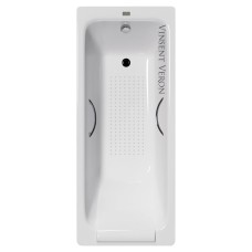 Чугунная ванна Vinsent Veron Italon 170x70x45 с хромированными ручками и антискользящим покрытием