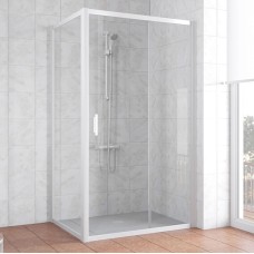 Душевой уголок Vegas Glass ZP+ZPV 110*80 01 01 профиль белый, стекло прозрачное 