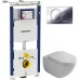 Комплект Инсталляция Geberit Duofix Sigma с кнопкой хром + Унитаз Villeroy & Boch Subway Plus с микролифтом