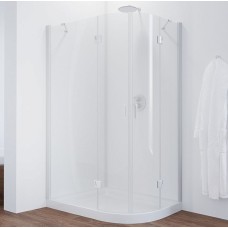 Душевой уголок Vegas Glass AFS-F 110*100 01 01 L профиль белый, стекло прозрачное 