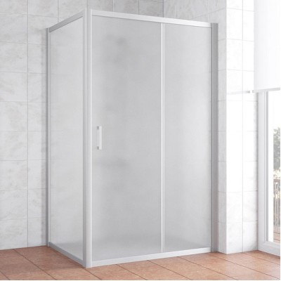 Душевой уголок Vegas Glass ZP+ZPV 130*80 07 10 профиль матовый хром, стекло сатин