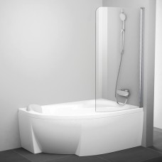 Шторка на ванну Ravak Rosa CVSK1 140/150 R Transparent, профиль блестящий 