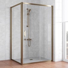 Душевой уголок Vegas Glass ZP+ZPV 120*100 05 01 профиль бронза, стекло прозрачное 