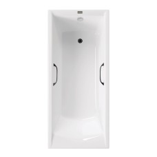 Чугунная ванна Vinsent Veron Devon 170x70x45 с квадратными черными матовыми ручками