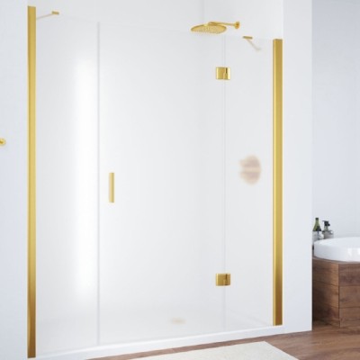 Душевая дверь в нишу Vegas Glass AFP-F 140 09 10 R профиль золото, стекло сатин