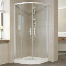 Душевой уголок Vegas Glass ZS 110 01 01 профиль белый, стекло прозрачное 