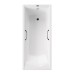Чугунная ванна Vinsent Veron Devon 190x80x45 с квадратными черными матовыми ручками