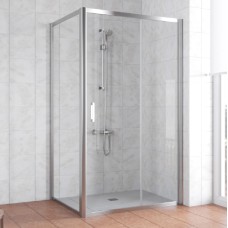 Душевой уголок Vegas Glass ZP+ZPV 100*90 08 01 профиль глянцевый хром, стекло прозрачное 
