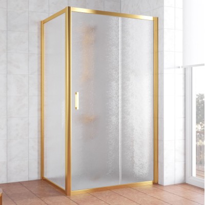 Душевой уголок Vegas Glass ZP+ZPV 110*70 09 02 профиль золото, стекло шиншилла