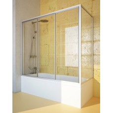 Шторка на ванну GuteWetter Practic Part GV-413A левая 188x90 см стекло бесцветное, профиль матовый хром 