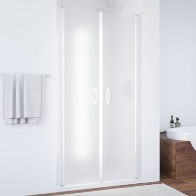 Душевая дверь в нишу Vegas Glass E2P 85 01 10 профиль белый, стекло сатин