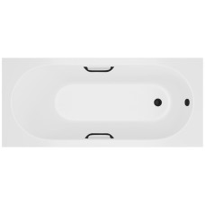Ванна из искусственного камня Delice Bravo 160x70 глянцевая с черными ручками DLR330033RB-G