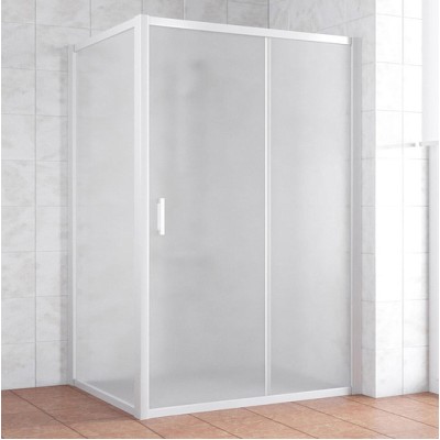 Душевой уголок Vegas Glass ZP+ZPV 130*100 01 10 профиль белый, стекло сатин