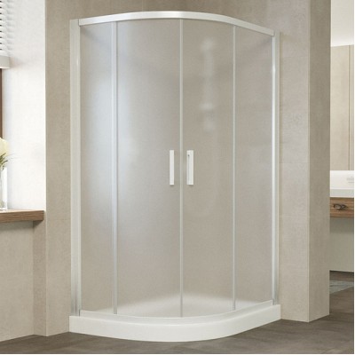 Душевой уголок Vegas Glass ZS-F 120*80 01 10 профиль белый, стекло сатин