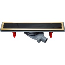 Душевой лоток Pestan Confluo Premium Gold Black Glass Line 300 черное стекло/позолоченная сталь 