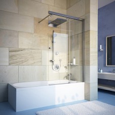 Шторка на ванну GuteWetter Slide Pearl GV-862 правая 80 см стекло бесцветное, профиль хром 