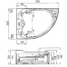 Акриловая ванна Gemy G9086 B L 170x133