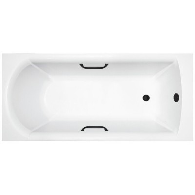 Ванна из искусственного камня Delice Astra 150x70 глянцевая с черными ручками DLR330053RB-G