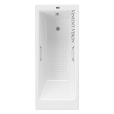 Чугунная ванна Vinsent Veron Tampa 170x70x42 с квадратными ручками цвет никель и антискользящим покрытием