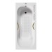 Чугунная ванна Vinsent Veron Aura 180x80x45 с дугообразными золотыми ручками и антискользящим покрытием