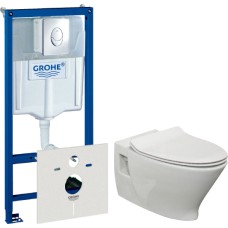 Комплект Инсталляция Grohe Rapid SL 4 в 1 с кнопкой смыва + Унитаз Sanitana Pop Art с микролифтом + Шумоизоляция 