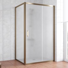 Душевой уголок Vegas Glass ZP+ZPV 100*90 05 10 профиль бронза, стекло сатин 