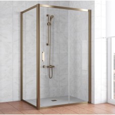 Душевой уголок Vegas Glass ZP+ZPV 130*90 05 01 профиль бронза, стекло прозрачное 