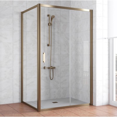 Душевой уголок Vegas Glass ZP+ZPV 130*90 05 01 профиль бронза, стекло прозрачное