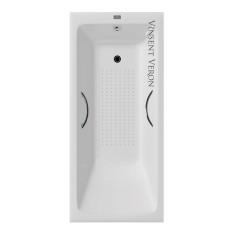 Чугунная ванна Vinsent Veron Kingston 180x80x50 с хромированными ручками и антискользящим покрытием