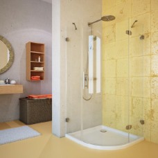 Душевой уголок GuteWetter Lux Meliori GK-001 правый 90x90 см стекло бесцветное, фурнитура хром 