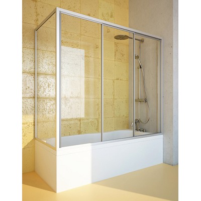Шторка на ванну GuteWetter Practic Part GV-413A правая 173x75 см стекло бесцветное, профиль матовый хром