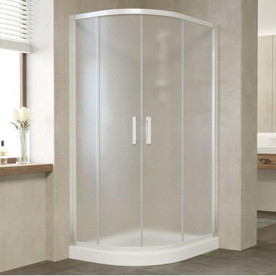 Душевой уголок Vegas Glass ZS-F 100*90 01 10 профиль белый, стекло сатин