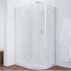 Душевой уголок Vegas Glass AFS-F 120*80 01 01 L профиль белый, стекло прозрачное 