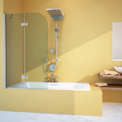 Шторка на ванну GuteWetter Lux Pearl GV-102A левая 90 см стекло бесцветное, профиль хром