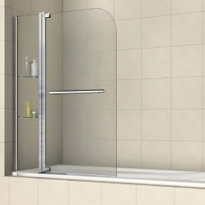 Шторка на ванну RGW Screens SC-04 1100x1500 с ручкой и полками, стекло чистое 