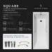 Чугунная ванна Vinsent Veron Square 170x75x45 с квадратными золотыми ручками и антискользящим покрытием